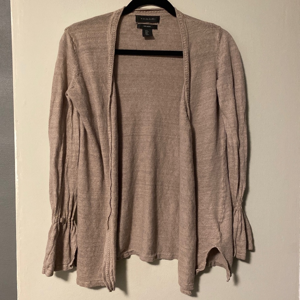 100% linen Tahari cardigan size S
